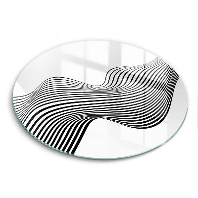 Üveg vágódeszka fényképpel kerek Lineáris absztrakció