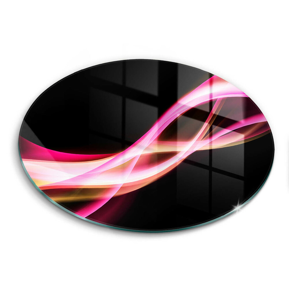 Edzett üveg vágódeszka kerek Absztrakt neon füst