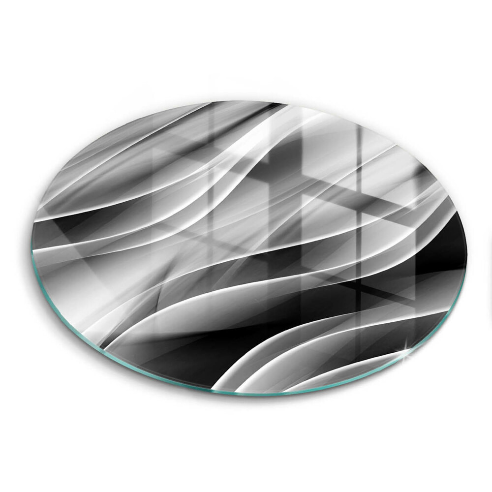 Edzett üveg vágódeszka kerek Absztrakt vonalak füst