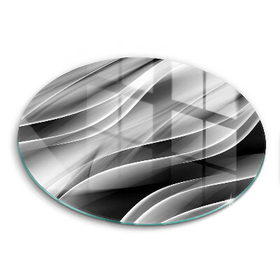 Edzett üveg vágódeszka kerek Absztrakt vonalak füst