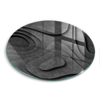 Edzett üveg vágódeszka kerek 3D kőformák