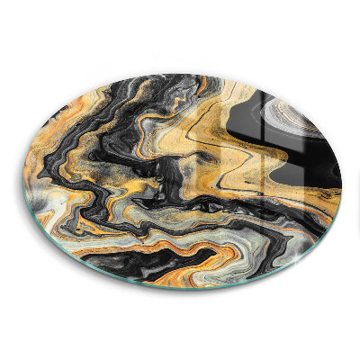 Edzett üveg vágódeszka kerek Absztrakt struktúra