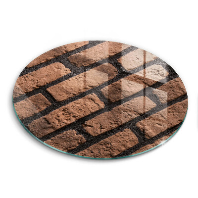 Üveg vágódeszka kerek Tégla fal