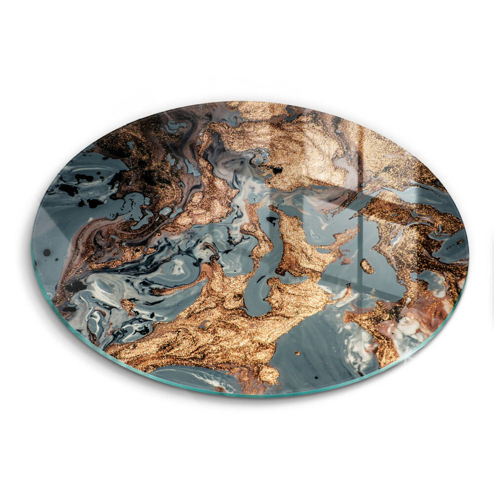 Üveg vágódeszka fényképpel kerek Arany struktúra szikla