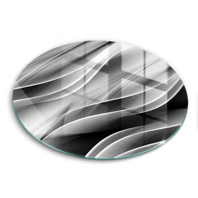 Edzett üveg vágódeszka kerek Absztrakt lágy vonalak