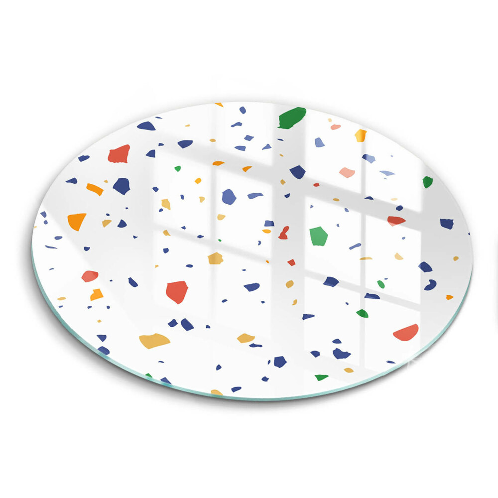 Edzett üveg vágódeszka kerek Színes kőedények