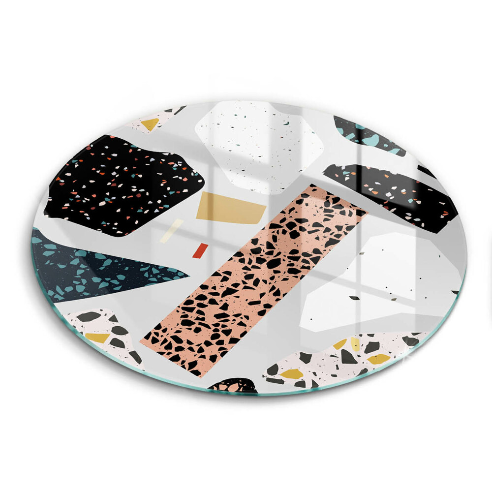 Üveg vágódeszka fényképpel kerek Kő gres