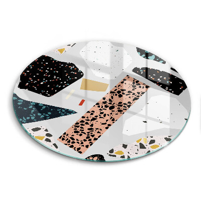 Üveg vágódeszka fényképpel kerek Kő gres