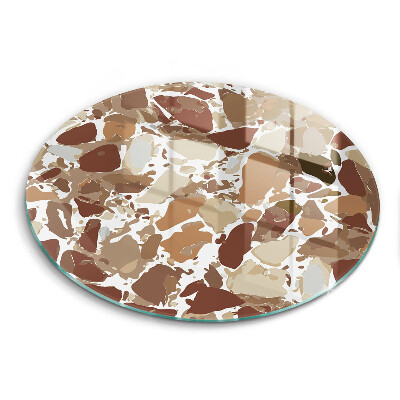 Üveg vágódeszka kerek Kő dekoratív folt