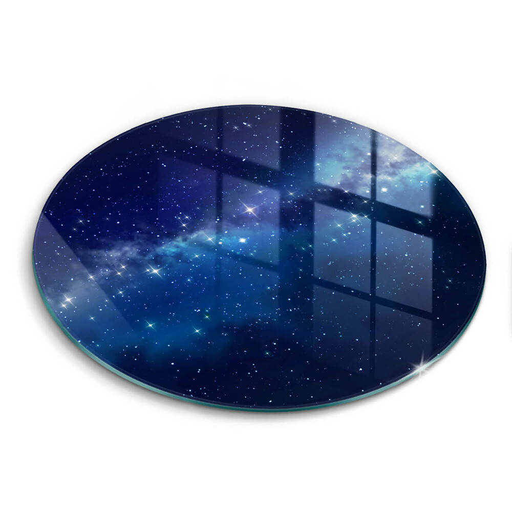 Üveg vágódeszka fényképpel kerek Kozmosz és csillagok