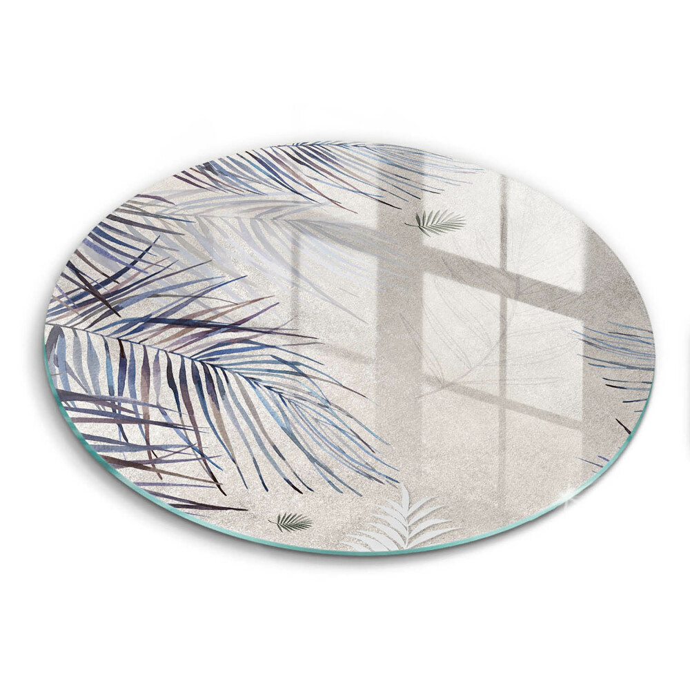 Edzett üveg vágódeszka kerek Finom levelek