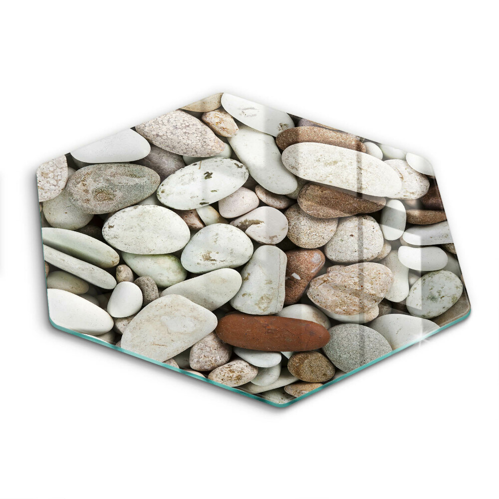 Üveg vágódeszka hatszögletű Háttér kis kövek