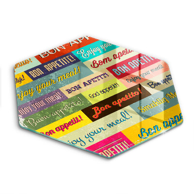 Üveg vágódeszka hatszögletű Nyelves betűk