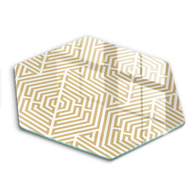 Üveg vágódeszka fényképpel hatszögletű Geometrikus vonalak