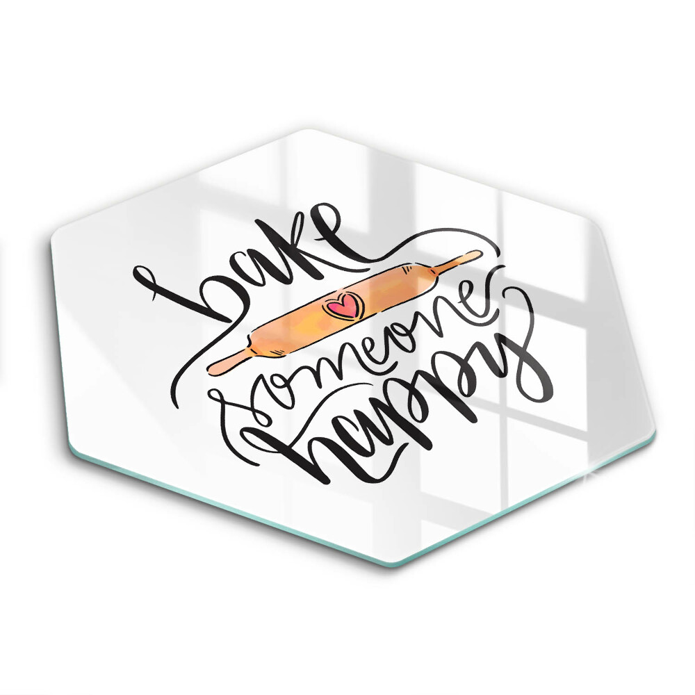 Üveg vágódeszka hatszögletű Süss valakit boldoggá