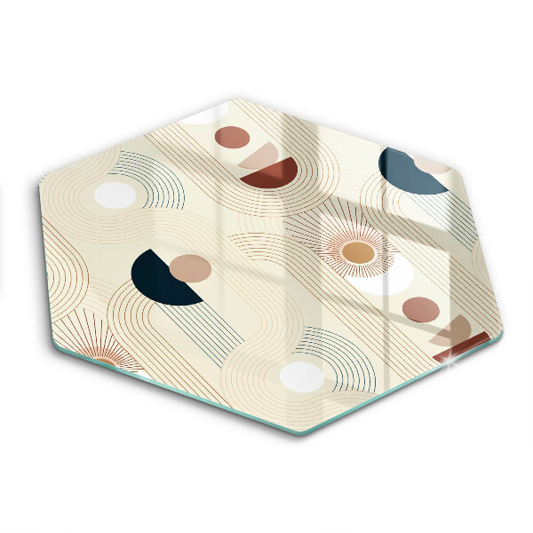 Üveg vágódeszka hatszögletű Geometria boho formák