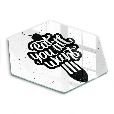 Edzett üveg vágódeszka hatszögletű Egyetek, amennyit akartok tábla