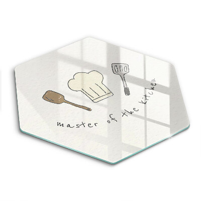 Edzett üveg vágódeszka hatszögletű A konyha mestere