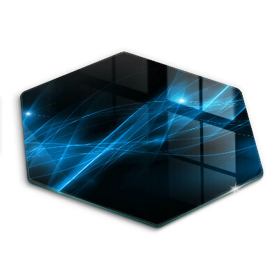 Üveg vágódeszka fényképpel hatszögletű Absztrakt kék füst