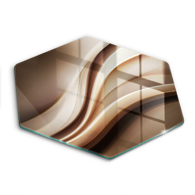 Üveg vágódeszka hatszögletű Enyhe vonalak absztrakció