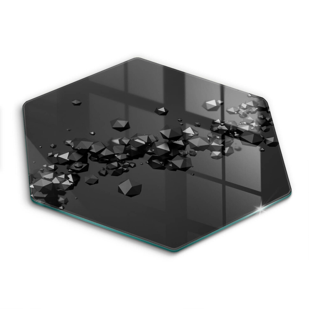 Üveg vágódeszka fényképpel hatszögletű Absztrakt 3D alakzatok
