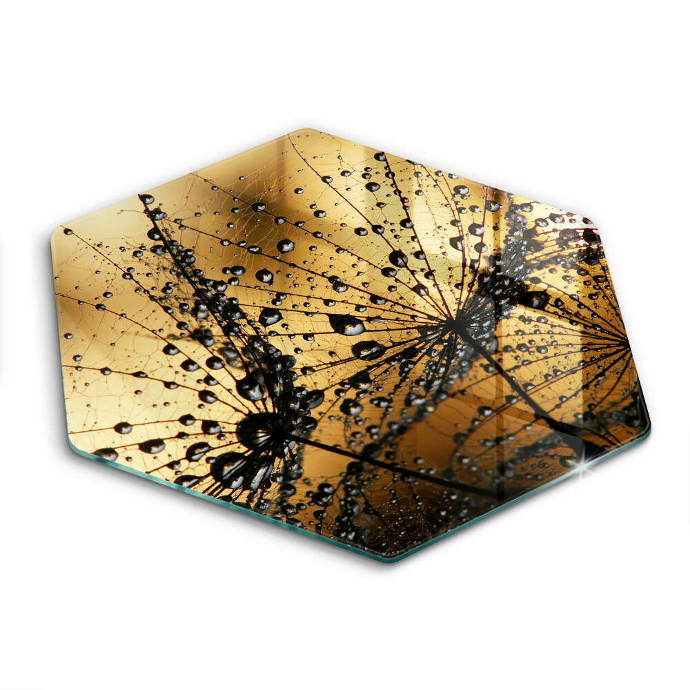 Edzett üveg vágódeszka hatszögletű Harmat és pitypang