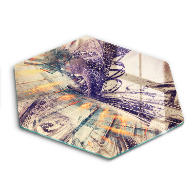 Üveg vágódeszka hatszögletű Modern kompozíció