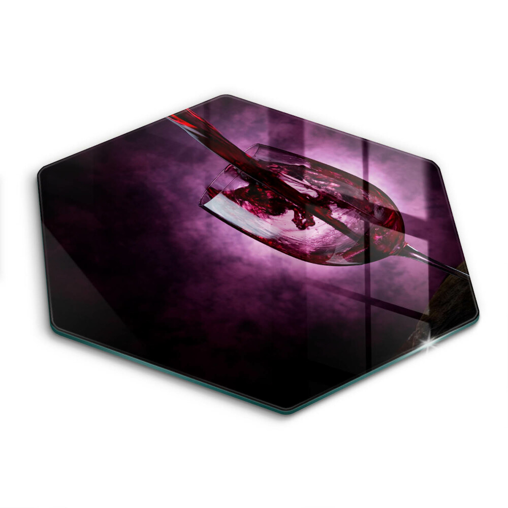 Üveg vágódeszka fényképpel hatszögletű Borospohár