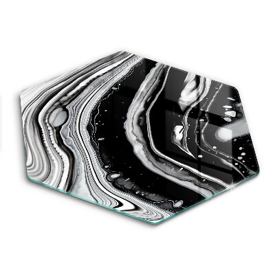 Üveg vágódeszka fényképpel hatszögletű Absztrakt tinta