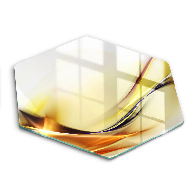 Edzett üveg vágódeszka hatszögletű Absztrakt vonalak fény