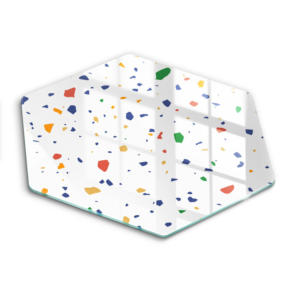 Üveg vágódeszka hatszögletű Színes kőedények