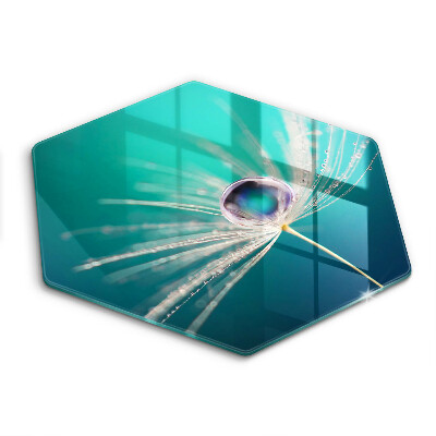 Edzett üveg vágódeszka hatszögletű Harmat egy lepkén