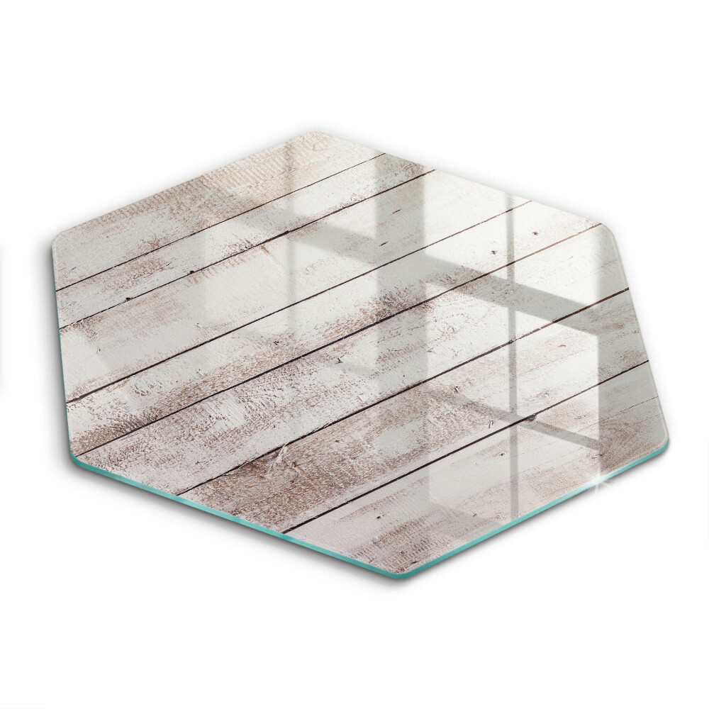 Üveg vágódeszka fényképpel hatszögletű Régi fadeszkák