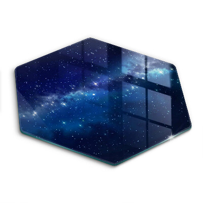 Üveg vágódeszka hatszögletű Kozmosz és csillagok