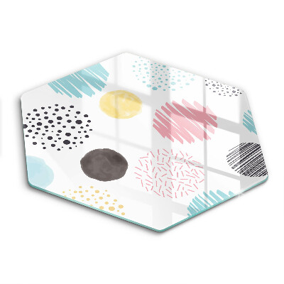 Üveg vágódeszka fényképpel hatszögletű Festett formák