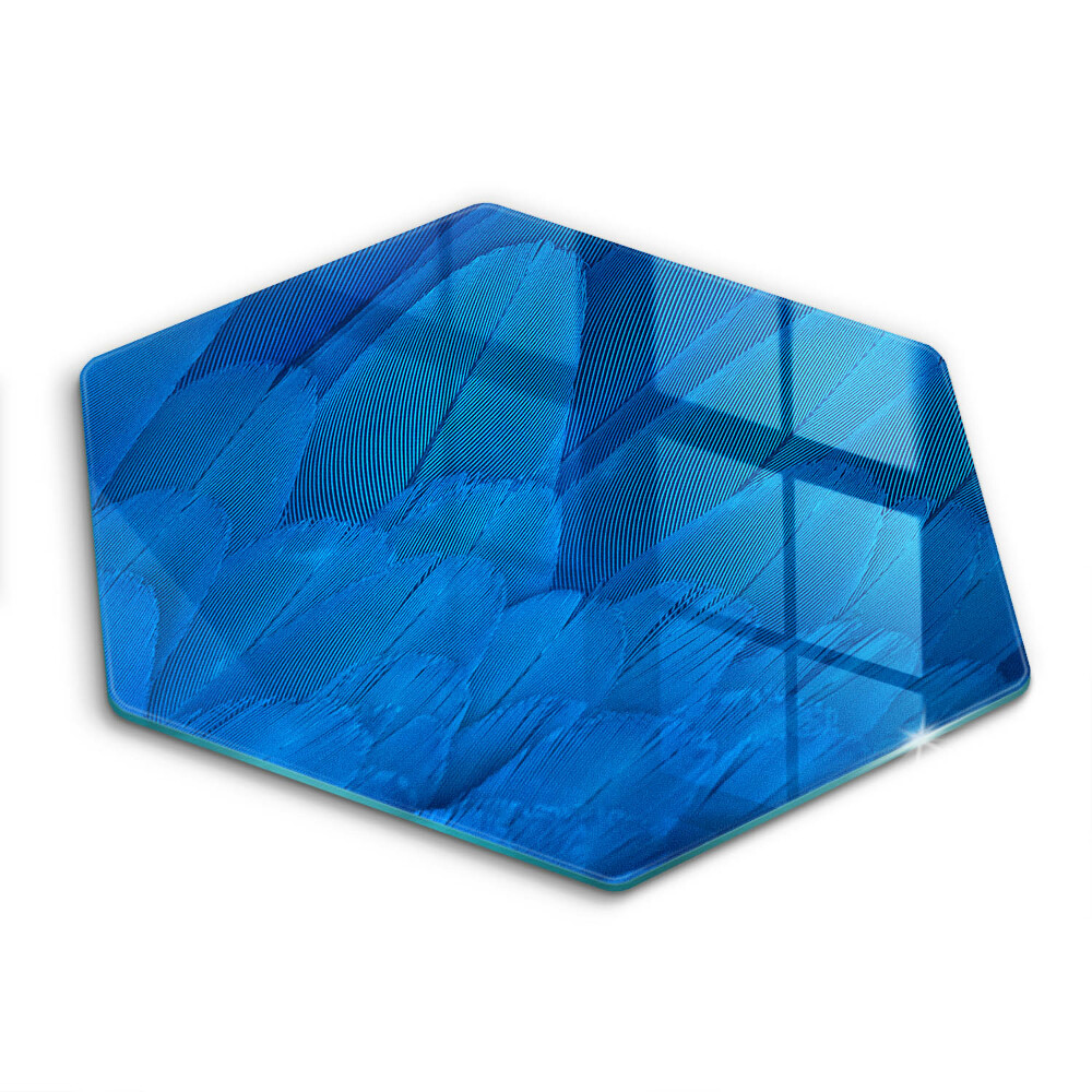 Üveg vágódeszka fényképpel hatszögletű Madártollak