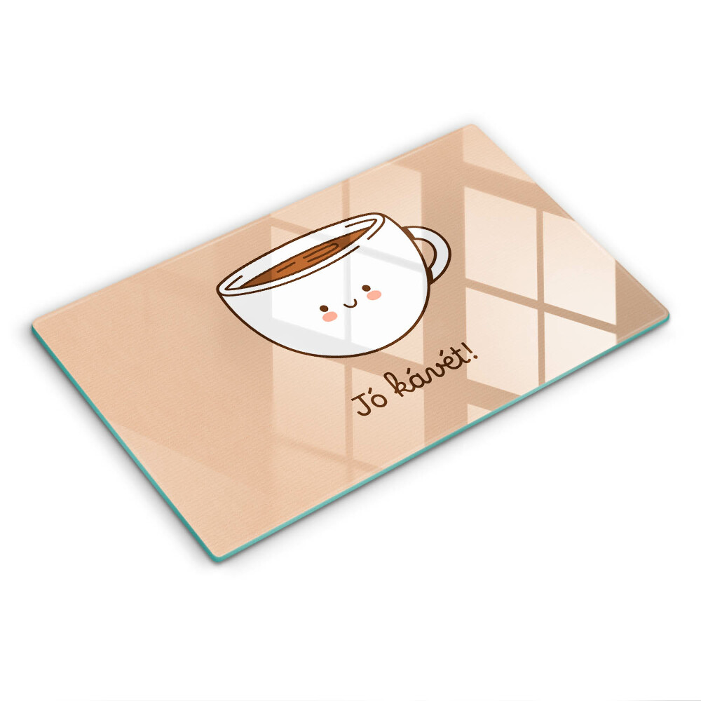 Üveg vágódeszka Motívum: Jó étvágyat a kávéhoz!