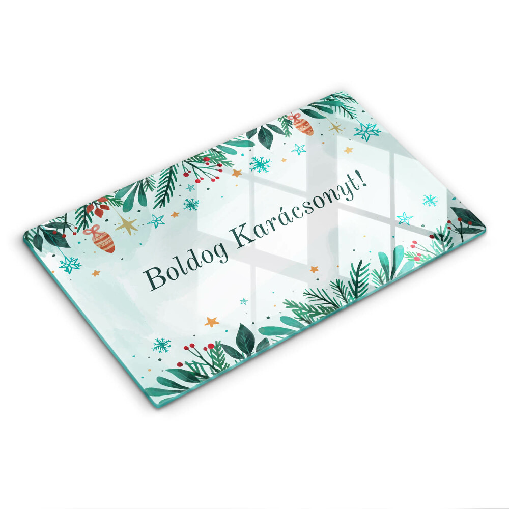 Üveg vágódeszka Karácsony: Kellemes Karácsonyi Ünnepeket!
