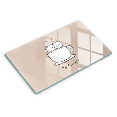 Üveg vágódeszka Motívum: Jó étvágyat a kávéhoz!