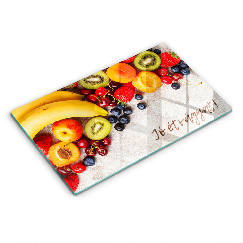 Üveg vágódeszka Gyümölcs, Jó étvágyat!