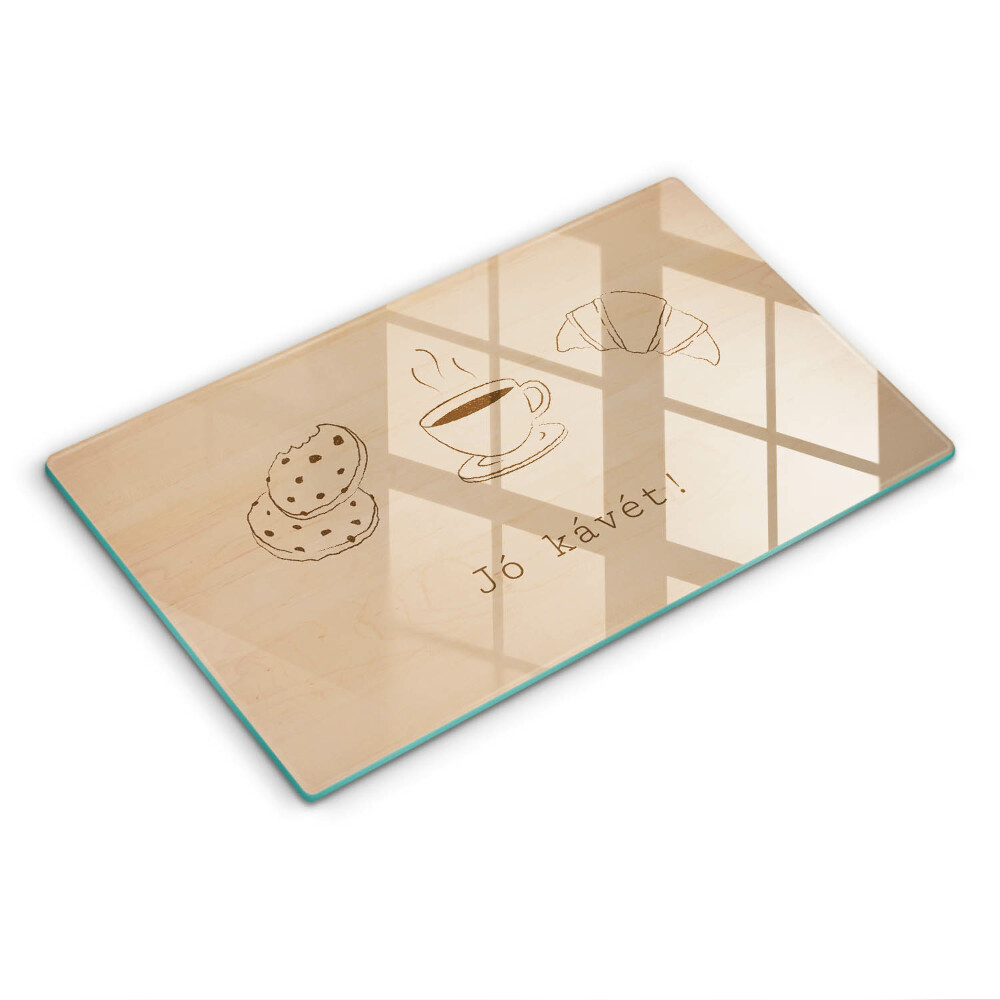 Üveg vágódeszka Motívum, Jó étvágyat a kávéhoz!