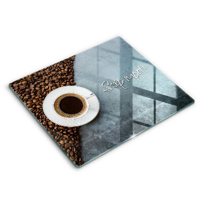 Üveg vágódeszka Kávécsésze Kellemes napot!