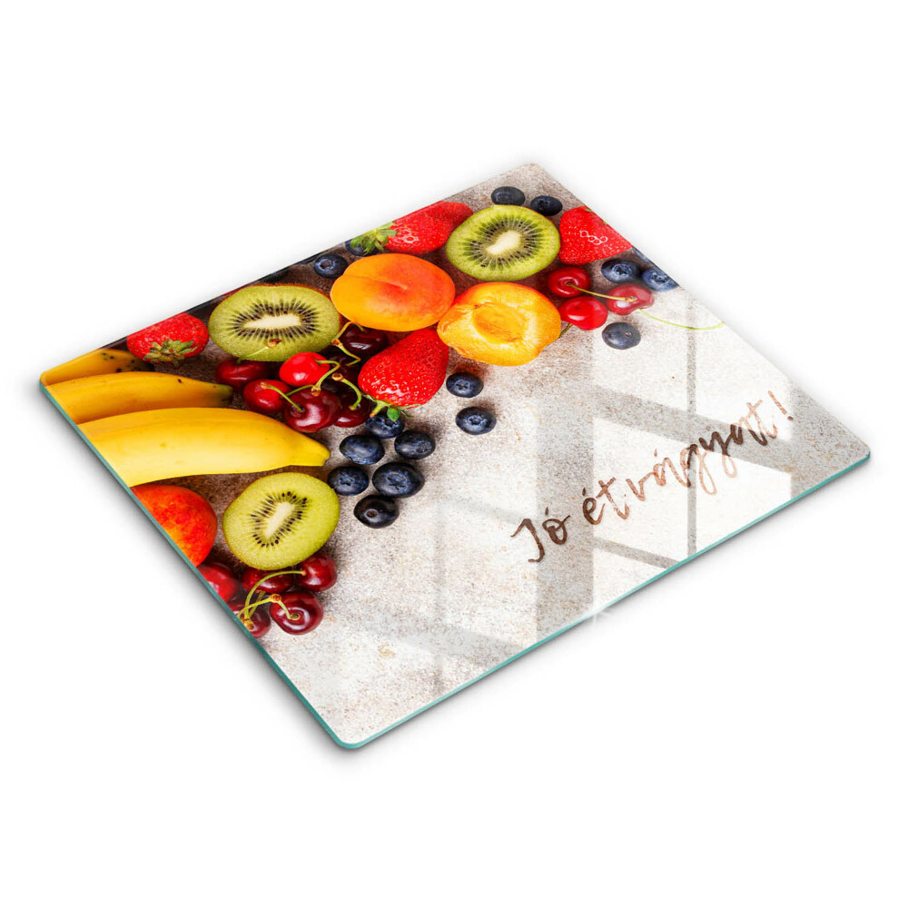 Üveg vágódeszka Gyümölcs Jó étvágyat!