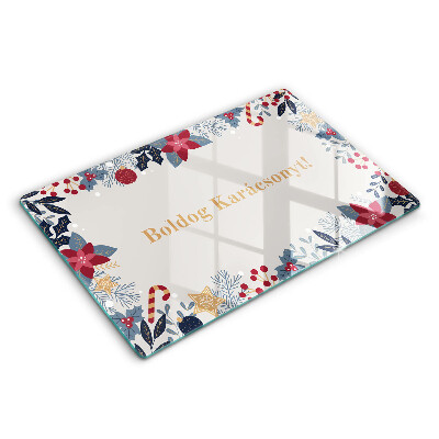 Edzett üveg vágódeszka Karácsony: Kellemes Karácsonyi Ünnepeket!