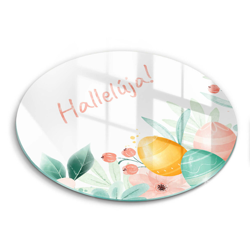 Kerek üveg vágódeszka Motívum: Ünnepi Alleluja!