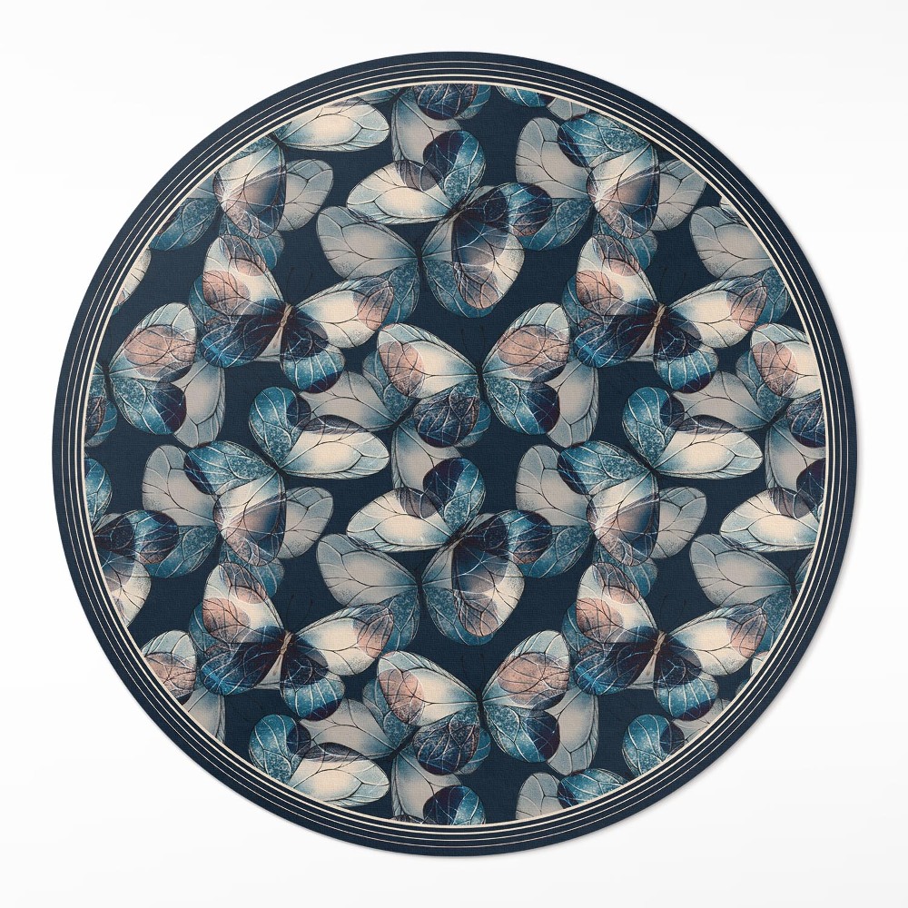 Kerek vinil szőnyeg Pillangók gyönyörű rovarok