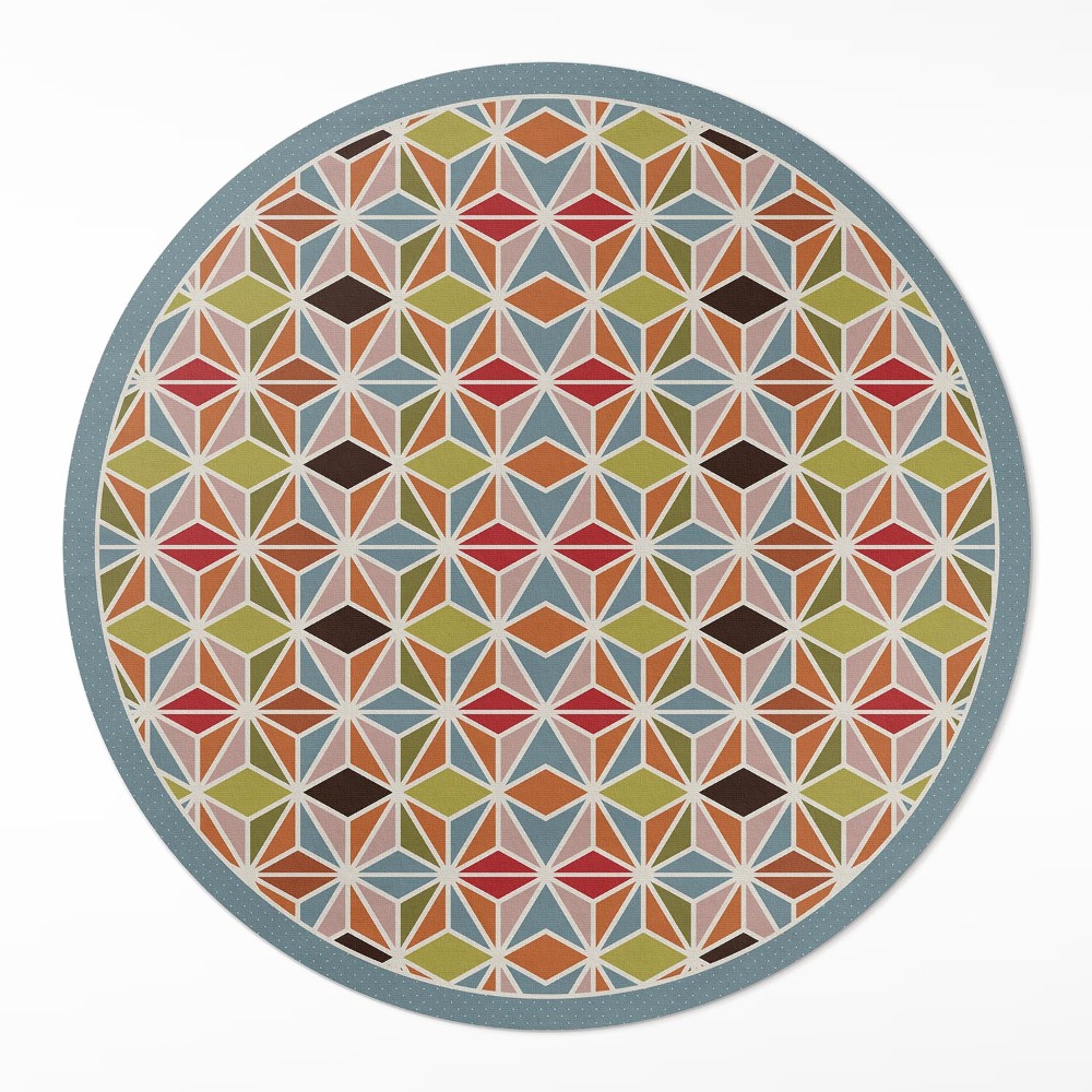 Kerek pvc szőnyeg Pasztell geometriai minta