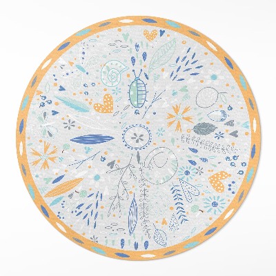 Kerek műanyag szőnyeg Vadvirágok pasztell színekben