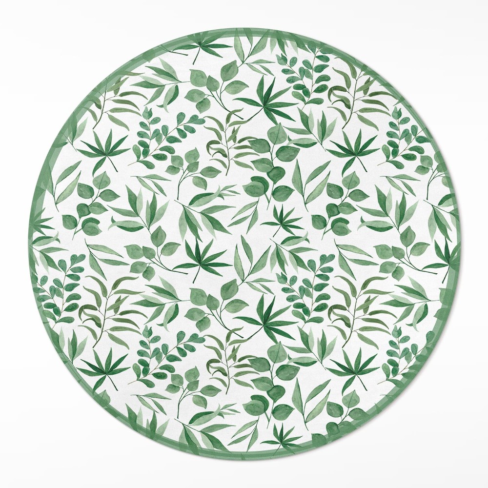 Kerek pvc szőnyeg Akvarell levelek finom stílusban