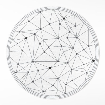 Kerek pvc szőnyeg Összekapcsolt vonalakból álló modern minta